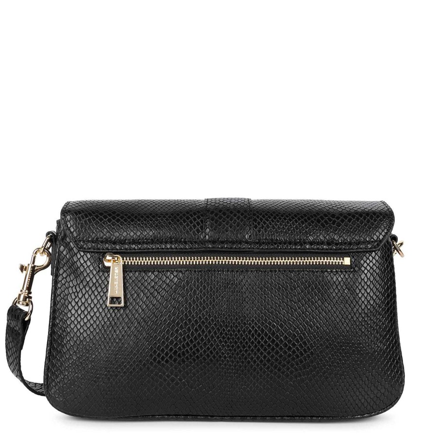 Femme Lancaster Sacs Bandouliere | Grand Sac Trotteur Noir Python